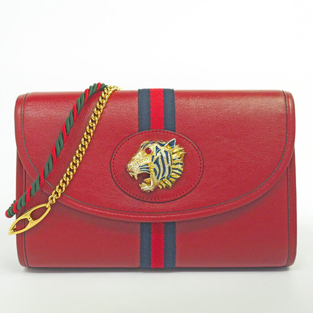 Gucci Tiger Head Raja Web Chain Shoulder Bag Broadway